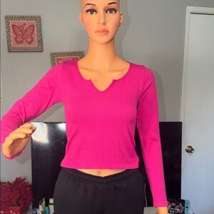 Vibrant Fuchsia Long Sleeve Top